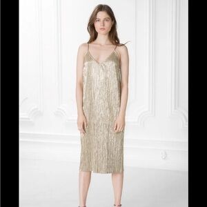 & Other Stories Metallic Sheath Dress